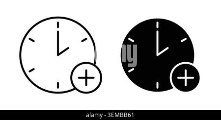 Extra hours icon design. Illustration icons in linear and clipart pack. Stock Vector