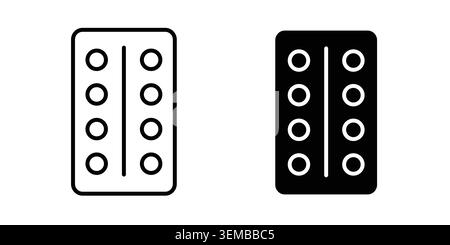 Pill blister design. Illustration icons in linear and clipart packicon design. Illustration icons in linear and clipart pack. Stock Vector