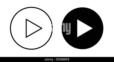Play icon design. Illustration icons in linear and clipart pack. Stock Vector
