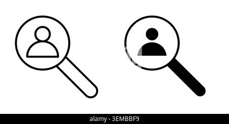 Job candidate icon design. Illustration icons in linear and clipart pack. Stock Vector