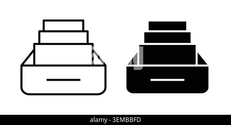 Folder box icon design. Illustration icons in linear and clipart pack. Stock Vector