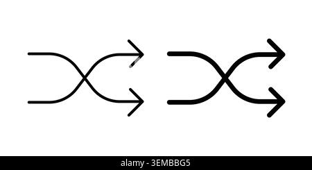 Shuffle arrow icon design. Illustration icons in linear and clipart pack. Stock Vector