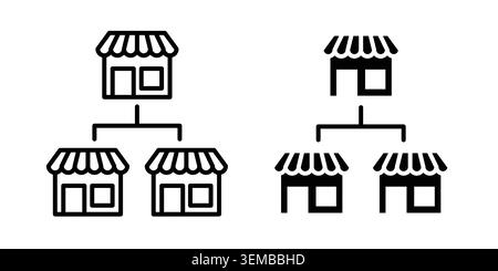 Franchise icon design. Illustration icons in linear and clipart pack. Stock Vector