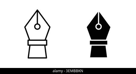 Fountain pen icon design. Illustration icons in linear and clipart pack. Stock Vector