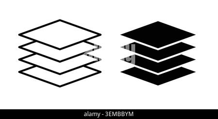 Layers icon design. Illustration icons in linear and clipart pack. Stock Vector