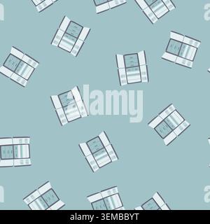 seamless pattern kitchen fridge cartoon vector Stock Vector