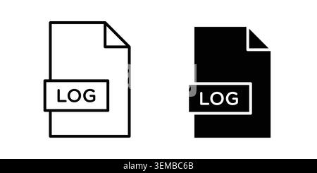 log file icon design. Illustration icons in linear and clipart pack. Stock Vector