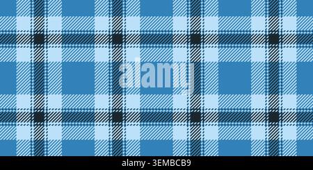 Merry vector background texture, countryside fabric check tartan. Lumberjack textile seamless pattern plaid in cyan and light colors palette. Stock Vector