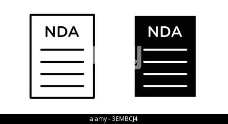 NDA icon design. Illustration icons in linear and clipart pack. Stock Vector