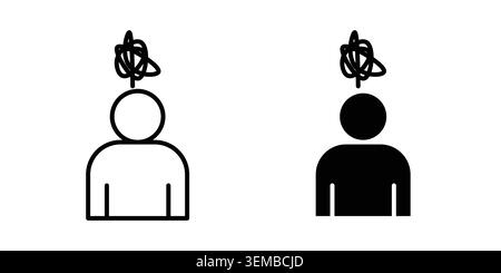 Mental disorder icon design. Illustration icons in linear and clipart pack. Stock Vector