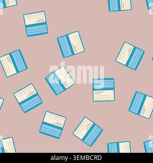 seamless pattern payroll checkbook cartoon vector Stock Vector