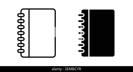Notebook icon design. Illustration icons in linear and clipart pack. Stock Vector