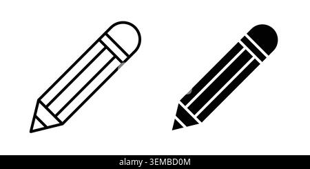 Pencil icon design. Illustration icons in linear and clipart pack. Stock Vector