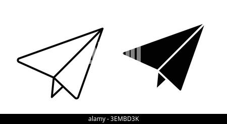 Paper plane icon design. Illustration icons in linear and clipart pack. Stock Vector