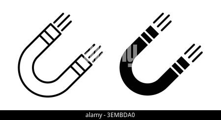 Magnet icon design. Illustration icons in linear and clipart pack. Stock Vector