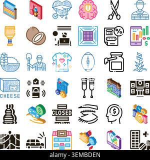Diverse collection exploring various concepts and industries Stock Vector
