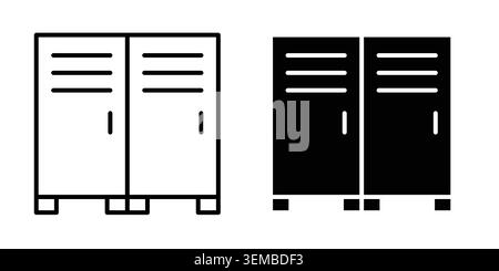 Locker icon design. Illustration icons in linear and clipart pack. Stock Vector
