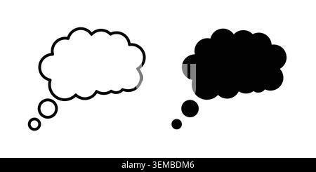 Think bubble icon design. Illustration icons in linear and clipart pack. Stock Vector
