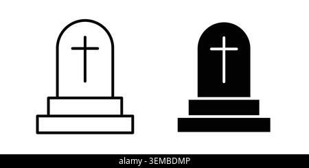 Tombstone icon design. Illustration icons in linear and clipart pack. Stock Vector