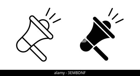 Megaphone icon design. Illustration icons in linear and clipart pack. Stock Vector