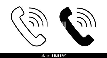 Phone call icon design. Illustration icons in linear and clipart pack. Stock Vector