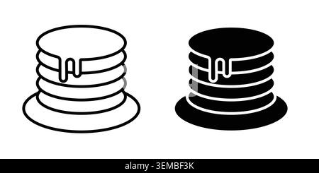 pancakes icon design. Illustration icons in linear and clipart pack. Stock Vector