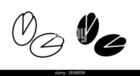 Pistachio icon design. Illustration icons in linear and clipart pack. Stock Vector