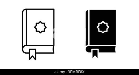 Quran book icon design. Illustration icons in linear and clipart pack. Stock Vector