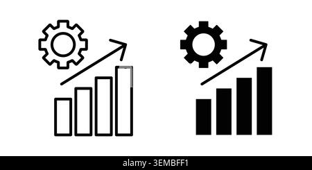 Productivity icon design. Illustration icons in linear and clipart pack. Stock Vector