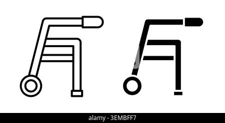 Walker icon design. Illustration icons in linear and clipart pack. Stock Vector