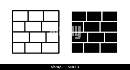 Wall icon design. Illustration icons in linear and clipart pack. Stock Vector