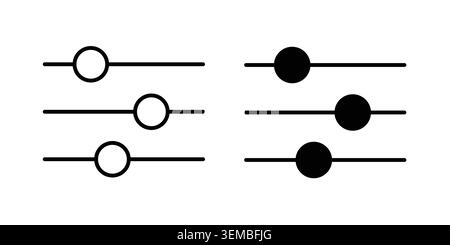 Settings sliders icon design. Illustration icons in linear and clipart pack. Stock Vector