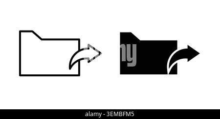 Share folder line icon design. Illustration icons in linear and clipart pack. Stock Vector