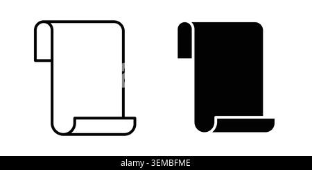 Scroll paper icon design. Illustration icons in linear and clipart pack. Stock Vector