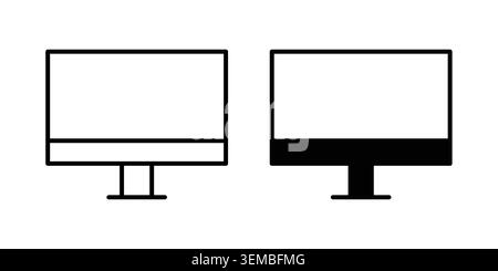 Screen icon design. Illustration icons in linear and clipart pack. Stock Vector