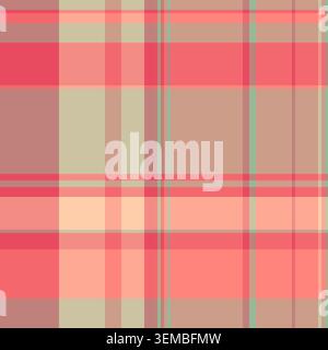 Sparse tartan texture background, up textile pattern seamless. Quiet plaid vector fabric check in red and orange colors palette. Stock Vector