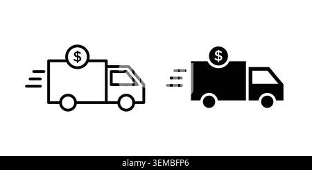 Shipping charges icon design. Illustration icons in linear and clipart pack. Stock Vector