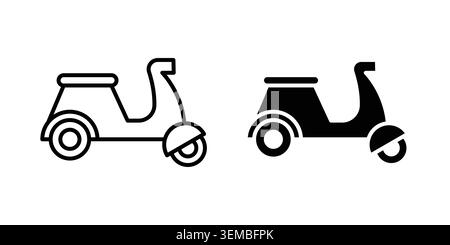 Scooter bike icon design. Illustration icons in linear and clipart pack. Stock Vector