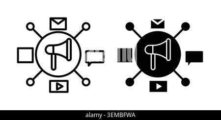 Social campaign icon design. Illustration icons in linear and clipart pack. Stock Vector