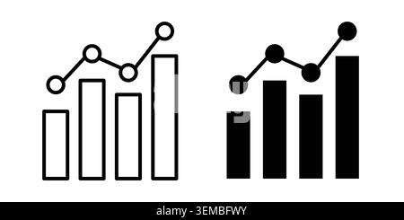 Statistics icon design. Illustration icons in linear and clipart pack. Stock Vector