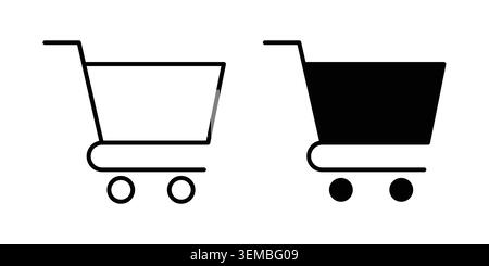 Shopping Cart icon design. Illustration icons in linear and clipart pack. Stock Vector