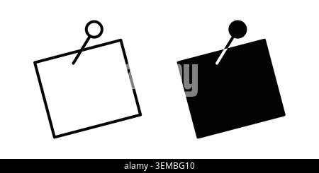Sticky notes icon design. Illustration icons in linear and clipart pack. Stock Vector