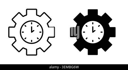 Time management icon design. Illustration icons in linear and clipart pack. Stock Vector