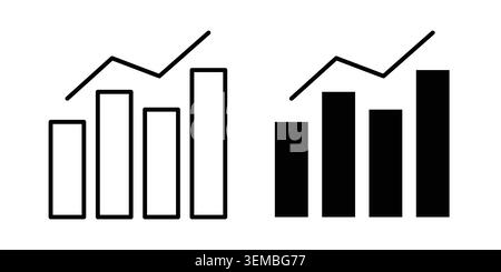 Stats icon design. Illustration icons in linear and clipart pack. Stock Vector