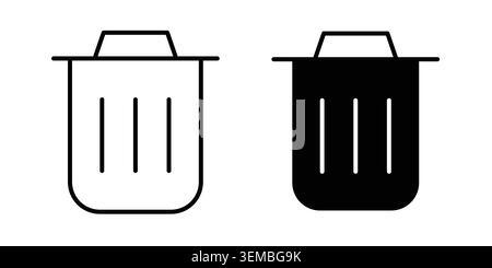 Trash icon design. Illustration icons in linear and clipart pack. Stock Vector