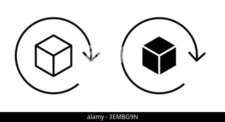 Return purchase icon design. Illustration icons in linear and clipart pack. Stock Vector