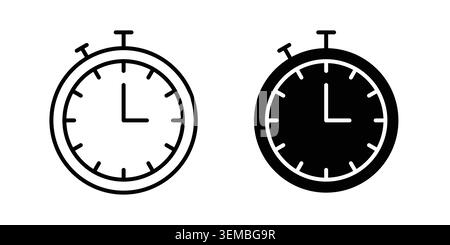 Stopwatch icon design. Illustration icons in linear and clipart pack. Stock Vector