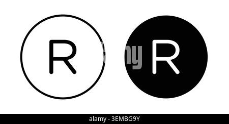 Registered trademark icon design. Illustration icons in linear and clipart pack. Stock Vector