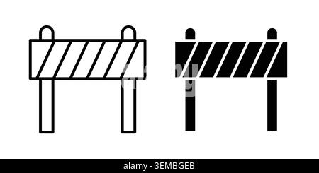 Roadblock icon design. Illustration icons in linear and clipart pack. Stock Vector