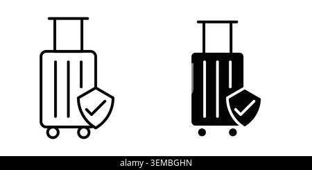 Travel insurance icon design. Illustration icons in linear and clipart pack. Stock Vector